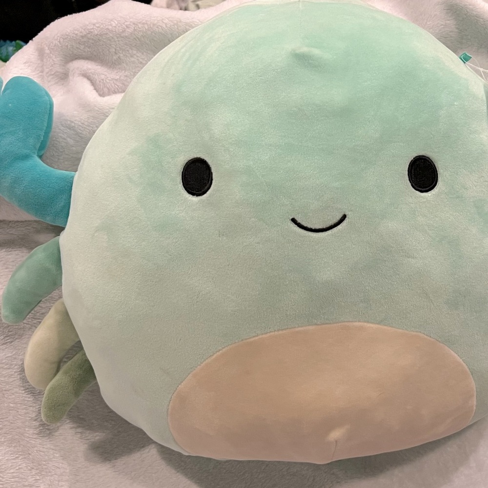 Used Squishmallow 16” Xandra The Mint Blue Crab Stuffed Plush Kellytoy.